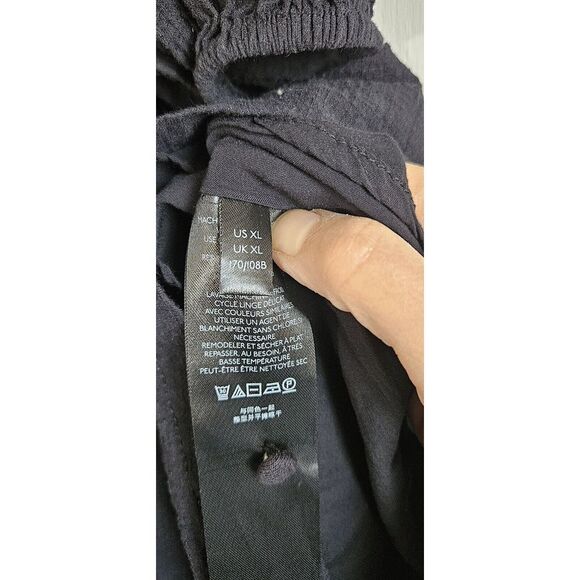 Maeve by Anthropologie black button front puff sleeve square neck dress women XL - Picture 15 of 16